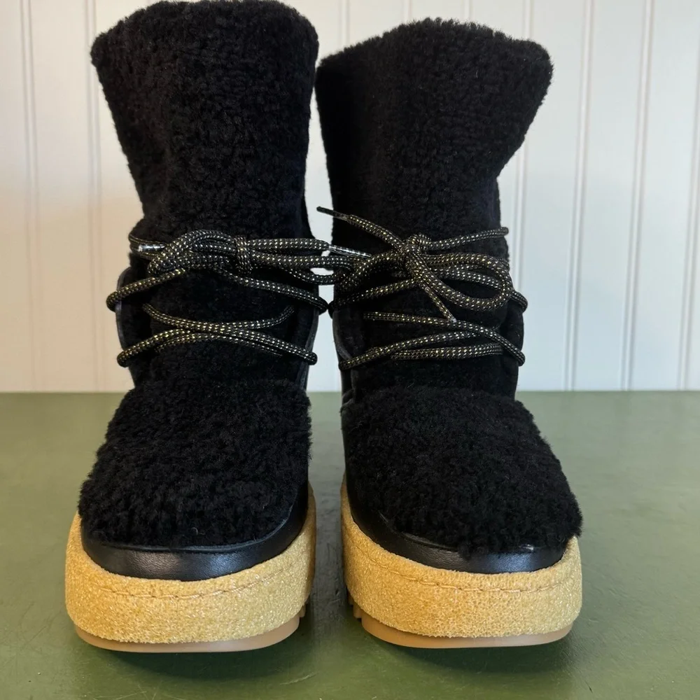 NWT Montelliana 1965 SONIA Shearling Lined & Trimmed Leather Boots *Italy*